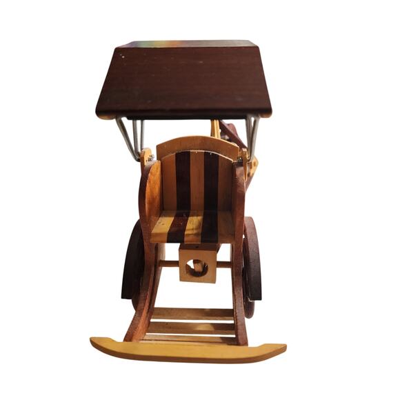 Wooden Handcrafted pedicab Model Asian Tricycle Trike Pedal Cart - Picture 3 of 8